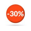 30% price off sticker, badge or label set. 30 percent sale. Discount tag or icon design. Vector illustration.